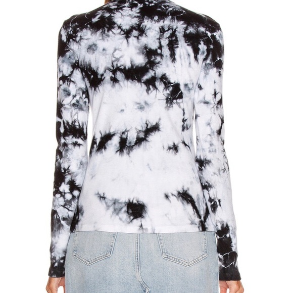 Proenza Schouler Tie Dye Ribbed Top Black White XS - Picture 3 of 10